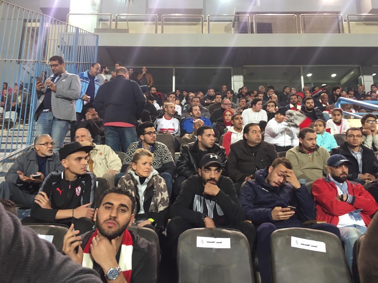 عبد الله جمعة وعنتر وزوجة جروس يساندون الزمالك أمام المقاصة