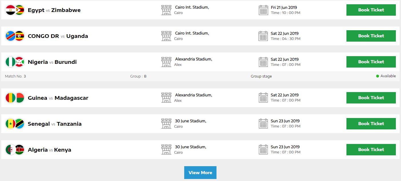 خطوات حجز تذاكر أمم أفريقيا 2019 عبر موقع "تذكرتى"