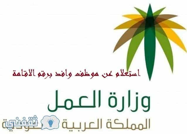 استعلام عن موظف وافد برقم الإقامة رقم الحدود من خلال وزارة العمل والتنمية السعودية