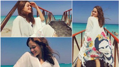 قريبتها نجمة شهيرة .. نور إيهاب تحدث جدلًا بجلسة تصوير على البحر