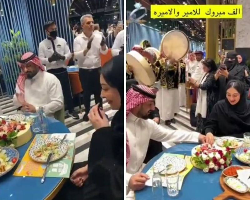 اتفرج بالفيديو .. احتفال الأميرة السعوديه أضواء والأمير عبدالله بخطبتهما في هذا المكان