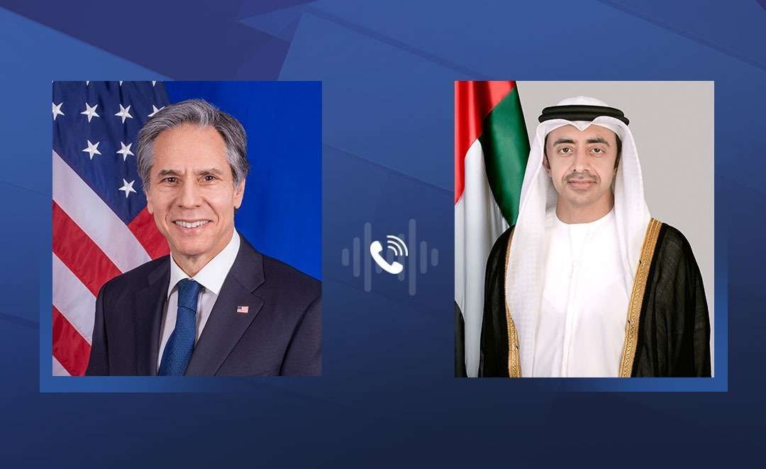 عبدالله بن زايد وبلينكن يبحثان هاتفيا تطورات الأوضاع في المنطقة