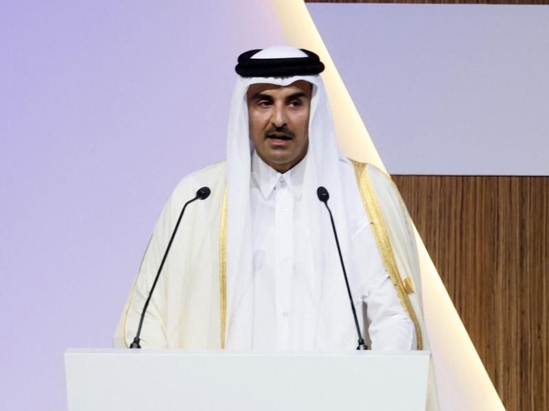 أمير قطر يشارك فى قمة القاهرة للسلام بشأن القضية الفلسطينية