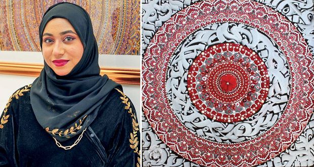 بالزخرفة .. التشكيلية فردوس شافـي تتفاعل مع يوم اللغة العربية