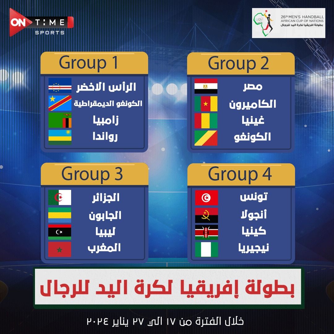 أون تايم سبورتس تحصل على حقوق بث أمم أفريقيا لكرة اليد