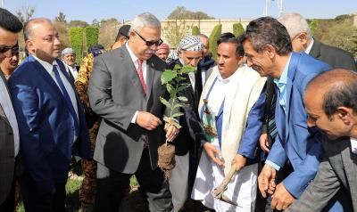 أخبار اليمن : بن حبتور يدشن موسم التشجير للعام الجاري