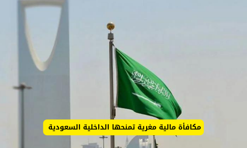 عاجل .. مكافأة مالية مغرية تمنحها الداخلية السعودية لمن يقوم بهذا الأمر من اليوم