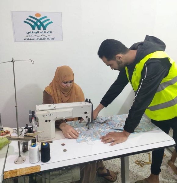 التحالف الوطني يدرب 50 فتاة وسيدة على التفصيل والخياطة بشمال سيناء