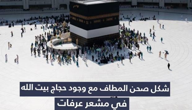 في يوم عرفة .. «القاهرة الإخبارية» تعرض شكل صحن المطاف في الكعبة (صور)