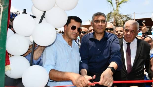 صبحي ومحافظ الجيزة يفتتحان العديد من المنشآت الرياضية بنادي الطالبية