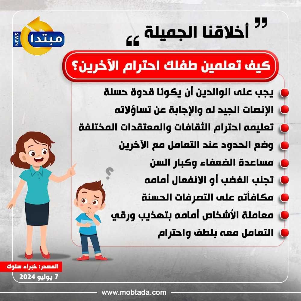 أخلاقنا الجميلة.. كيف تعلمين طفلك احترام الآخرين؟ (إنفوجراف)