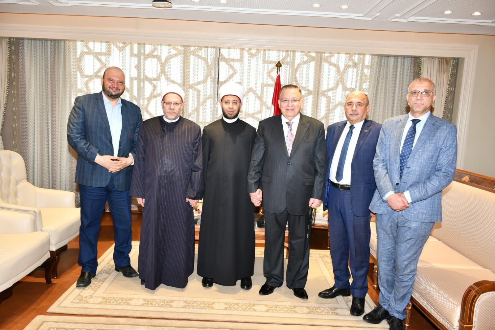 وزير الأوقاف يستقبل المفتي ونقيب الأشراف للتهنئة بثقة القيادة السياسية