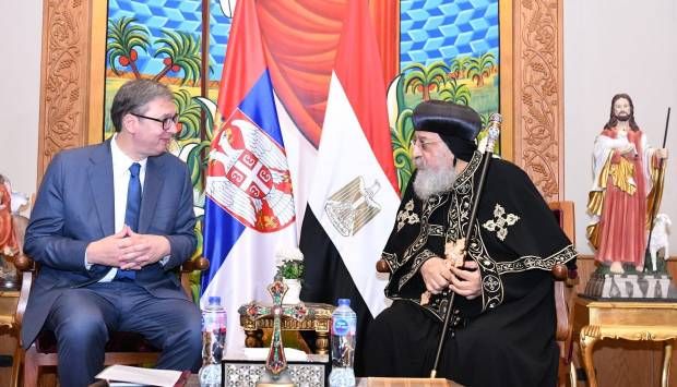 رئيس صربيا يشيد بدور البابا تواضروس ويصفه بـ«صانع سلام» (صور)