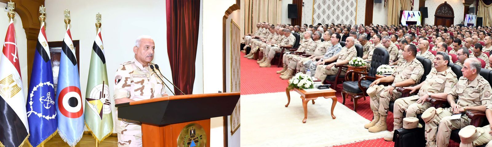 وزير الدفاع يلتقي بعدد من رجال القوات المسلحة بالمنطقة المركزية العسكرية