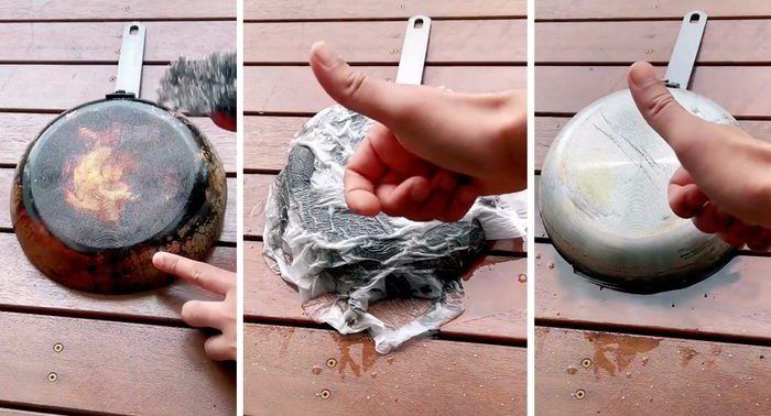 «هترجع جديدة نوفي من تاني».. أسهل طريقة لتنظيف الطاسات المحرقة.. ضاع عمرك وأنتى متعرفيهاش!!