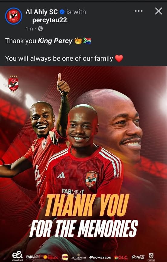 بعد إنضمامه لـ "قطر القطري".. الأهلي يودع بيرسي تاو: "ستظل دائمًا واحدًا من عائلتنا"