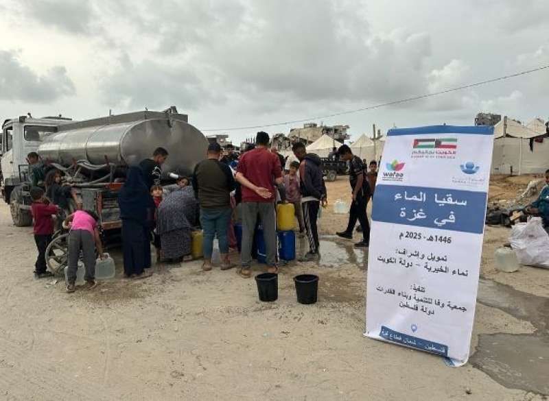 جمعية ”نماء الخيرية” الكويتية تنفيذ حملة طارئة لتوزيع ”تناكر” المياه على أكثر...