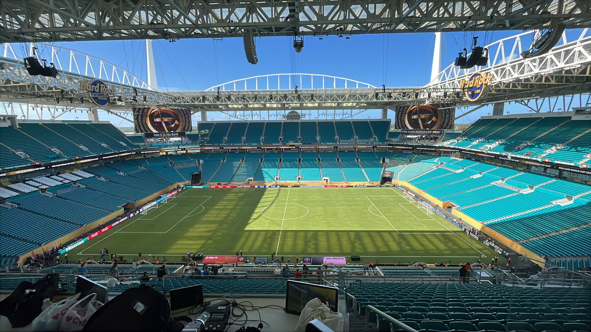 ملعب "هارد روك" جاهز لمواجهة الأهلى ضد إنتر ميامى.. فيديو وصور