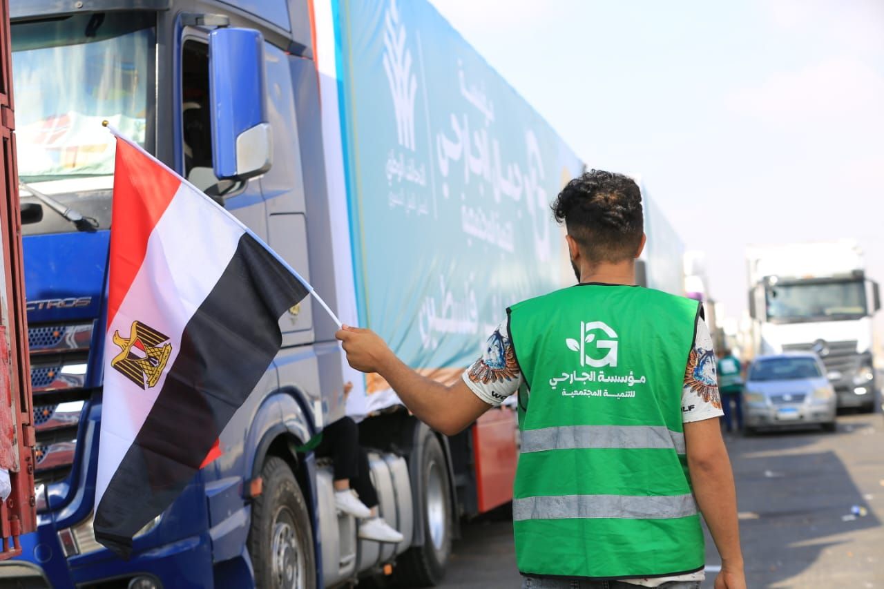 قافلة التحالف الوطني رقم 11 تنطلق لدعم غزة بـ 200 شاحنة إغاثية.. "صور"