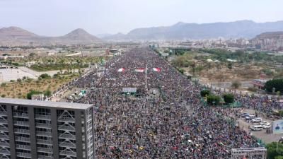 أخبار اليمن : مسيرة مليونية بصنعاء مع غزة جهاد وثبات