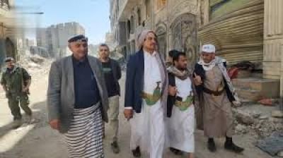 أخبار اليمن : عُباد يطلع على أضرار العدوان الصهيوني على حي الرقاص