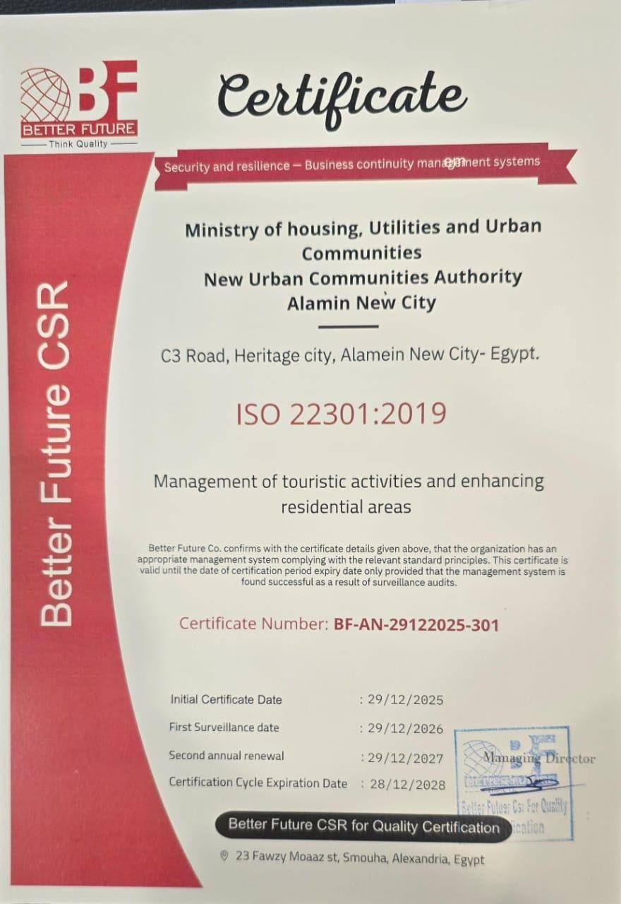 وزير الإسكان يشيد بحصول جهاز مدينة العلمين الجديدة على شهادة الأيزو الدولية في إدارة الأزمات والمخاطر والجودة